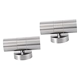 LABRIMP 2 X Doppellampenbirne Wandleuchte V Für Zylinder Wetterfeste Terrasse Moderne Edelstahlleuchte Mit Kopf Nach Unten Ohne Garten Außenstahl