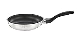 RÖSLE Basic Line Bratpfanne Ø 20 cm, Universalpfanne mit Antihaftversiegelung ProPlex, Edelstahl 18/10, induktions- und spülmaschinengeeignet, Silberfarben / Schwarz