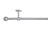 ondeco Gardinenstange 2 in 1 | Ausziehbar | Wand- & Deckenmontage | Verstellbar 5-8 cm | Stabil für schwere Vorhänge | 19 mm Ø | Schwarz oder Edelstahl Edelstahl-Optik 120-210 cm