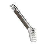 SOLUSTRE 1Stück Lebensmittelzange Hitzebeständig Rostfrei Hochwertiges Design für Spaghetti und Pasta Küchenutensil für Sicheres Servieren und Silber