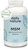 dailynature MSM Kapseln hochdosiert | 1600 mg MSM Pulver pro Tagesdosis | 365 Kapseln | Nahrungsergänzungsmittel mit Methylsulfonylmethan | vegan & ohne Zusätze | glutenfrei | laktosefrei