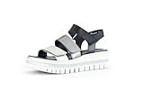 Gabor Damen Plateausandalen, Frauen Sandalen,Best Fitting,Strandschuhe,Plateausandaletten,Dicke Sohle,bequem,Silber/Stone/schw.,40 EU / 6.5 UK