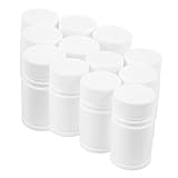BESTYASH 20 Stück Versiegelte Fläschchen Tablettendose Vitaminflasche Organizer zur Aufbewahrung von Flaschen Tragetasche für Probenflaschen Medizinflaschen hdpe Weiß