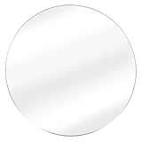 HAWILLOSCH Acrylspiegel Wand Rahmen Runder Selbstklebender Spiegel Runde Badezimmerspiegel Led Runden Außenspiegel Für Den Garten Kompaktspiegel Großer Spiegel Konvex Kreis Silver