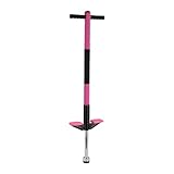 Relaxdays Pogo Stick, für Kinder, Springstock bis 35 kg, gepolststert, Sprungstab Outdoor, rutschfest, Edelstahl, pink