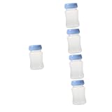 SHOWERORO 5 Stück Silikondichtung Flasche Aufbewahrungsbehälter Muttermilch Aufbewahrungsbehälter Wiederverwendbare Muttermilch Muttermilchbehälter Himmelblau