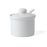 Holst Porzellan AT 216 FA1 Dose 0,17 L Faß mit Löffel, weiß, 8.5 x 8.5 x 6.5 cm