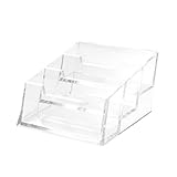Uonlytech Acryl Visitenkartenhalter Mit Fächern Eleganter Organizer Für Büro Und Schule Zur Aufbewahrung Von Karten Und Notizen Transparent Und Langlebig