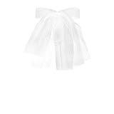 TENDYCOCO 1 Stück Braut Haarschmuck Mädchen Hochzeitsschleier Kurzes Hochzeitskleid Hochzeits Kopfbedeckung Cocktail Hochzeitsschleier Hochzeitskleider Für Frauen Blumendekor Großer