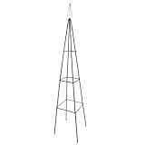 Windhager Obelisk quadratisch, pulverbeschichtetes Stahlgerüst 40 x 40 x 200 cm, Grün, Rankgitter, Pflanzenstütze, Kletterhilfe für Pflanzen, Rankgerüst, Rankhilfe, Rankkäfig, wetterfest