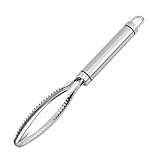 QHFlashbuy Fischentschupper,Fischentschupper Edelstahl,Profi Fisch Scaler Scraper,Fischschaber für Küche Fisch KüChenhelfer(25 * 3.7cm)