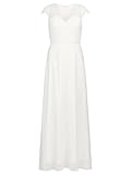 APART langes Hochzeitskleid im Materailmix aus weicher Spitze und Chiffon, Creme, 44