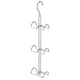 iDesign Handtaschenhalter für Garderobe und Kleiderschrank, großer Bügel mit 6 Haken aus Metall, Hängeorganizer für Taschen und Accessoires, silberfarben, Medium