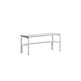 System-Umkleidebank Alu/Stahl, Typ A, lichtgrau, LxBxH cm: 101,5x35x45, mit Rückenlehne