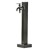 Wassersäule aus Edelstahl für den Außenbereich, Vertikale Wasserzapfsäule Garten mit Doppeltem Wasserauslasshahn, Frostschutzhahn für den Außenbereich, Bodenmontierter Wasserbrunnen im Hof(58cm/23in)