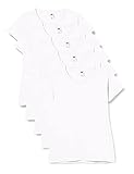 Fruit of the Loom Damen Regular Fit T-Shirt, 5er Pack, weiß, 42 EU (Herstellergröße: L)