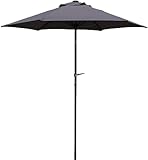 Pure Home & Garden Kurbelschirm Sunny 180 cm anthrazit, mit UV-Schutz 50 Plus, Knickfunktion und abnehmbarem Bezug