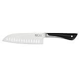 Tefal Jamie Oliver by K26715 Santokumesser 16,5 cm, hohe Schneideleistung, unverwechselbares Design, widerstandsfähige und langlebige Klingen, Edelstahl, schwarz