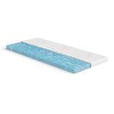 Meisterschlaf Gelschaum+ Topper 130x160 cm – Höhe 9cm – RG 50 – Oeko-TEX® Standard 100 – Tencel™ Lyocell Doppeltuch-Bezug waschbar – für weicheres Liegegefühl auf harten Matratzen – Made in Germany