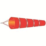 Yuanpgky Windsack zur Windrichtungsmessung, 150 cm, strapazierfähiger, wasserdichter Polyester-Windsack mit reflektierenden Streifen, für Outdoor-Garten, Hof, Dekoration (Rot + Lichtleiste)