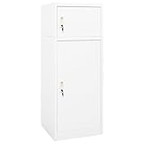 BAZZI Aktenschrank, Büroschrank, Büroschrank, Büromöbel, Sattelschrank weiß, 53 x 53 x 140 cm aus Stahl