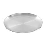 Tlily Edelstahl-Knochen-Spuckschale, silberfarben, flaches Tablett, Metall-Essscheibe, runder Teller, 20 cm