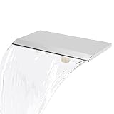 Hapivida Edelstahl Pool Brunnen G1/2 Außengewinde Teich Wasserfall Kaskade 19 cm Wasserfall Überlauf Klinge für Garten Hof Terrasse Pool Wasserspiele im Freien