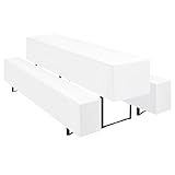 Teruntrue 3er-Sets Biertischhussen Bierbank-Auflage,Weiß Biertisch und Bankgarnitur Husse für 50x220cm Tischbreite für Festzeltgarnituren Bierbank Hussen(Weiß)