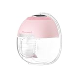 MomMed S33 Tragbare Doppelte Milchpumpe – Freihändige Elektrische Stillpumpe mit 4 Modi, 9 Saugstufen, Nachtlicht, Leise, Wiederaufladbar & 17/19/21mm Brustaufsätzen (Rosa, 1 Stück)