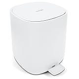YourCasa Mülleimer Bad [5L] - Elegantes Design - Badeimer - Kosmetikeimer Badezimmer Klein - Badmülleimer mit Deckel und Softclose – Abfalleimer Toilette WC - herausnehmbaren Inneneimer (Weiss)