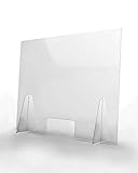 Schutzbildschirm für den Kundenservice 70x60cm - Hergestellt aus 4mm Halbdurchsichtig PET - Bildschirm für Ladentheken - Transparenter Separator für Schulen, Supermärkte, Apotheken und Geschäfte