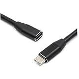 EXAOMBLE USB C Verlängerungskabel USB C Male zu Female Daten und Ladekabel Reversible Schnellladung Schwarz
