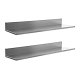 Lagerregal Wandmontiertes Lagerregal kann zu Hause in Cafeterias Küchen Speisekammern Badezimmern 2PCS Silber Rostfreier Stahl 76.2 * 21.8 * 8.5CM