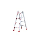 Dachbodentreppen Multifunktionale, ausziehbare, doppelseitige Aluminium-Klapp-Dachbodenleiter for den Innen- und Außenbereich Leitern(1.25m)