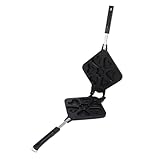 NDNCZDHC Herzförmige Waffeleisen-Pfanne, Antihaft-Doppelwaffeleisen aus Aluminiumlegierung für die Hausmannskost auf dem Herd, kleine Sandwich-Pfanne