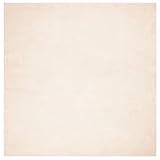 vidaXL Teppich, Wohnzimmerteppich Kurzflor Weich Waschbar, Moderner Teppich für Wohnzimmer Schlafzimmer, Flauschig Einfarbig rutschfest, Beige 120x120cm