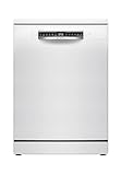 Bosch SMS4EVW08E, Serie 4, Smarter Geschirrspüler Freistehend 60 cm, Besteckschublade, Rackmatic, automatische Türöffnung, Intensive Reinigung, Automatikprogramme, Programmassistent, AquaStop, Weiß