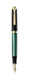 Pelikan Füllhalter Souverän 800, Schwarz-Grün, Feder M (mittel), hochwertiger Kolbenfüller im Geschenk-Etui, 995712