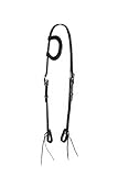 SIE EQUESTRIAN Lederhalfter für Pferde, einohrig, 5/8 Zoll, schwarz/braun, verstellbar (schwarz, Pony)