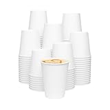 Weiße Pappbecher, Einwegbecher für heiße und kalte Getränke, für Kaffee, Tee, Wasser, Saft, Partys und den täglichen Gebrauch, umweltfreundliche Getränkebecher für Zuhause, Büro, Veranstaltungen (340