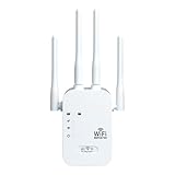 Internet Extender WiFi Booster, Internet Booster,1200 Mbit/s stärksten WiFi Extender | 4 Port breiterer Deckungsrouter mit Doppelband 5GHz/2,4 GHz für Zuhause