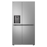 LG GSLC41PYPE, Klasse E, Side by Side Kühlschrank, Total No Frost, Eis-, Crushed Ice- und Wasserspender, Wassertank, LINEARCooling - Prime Silver