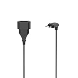 Hama Verlängerungskabel, abgewinkelter Eurostecker, 3m (Verlängerungskabel 3m, 90°, platzsparender Flachstecker, Stromkabel Verlängerung, Knickschutz, robust, für innen) schwarz