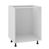 Unterschrank 60/82 für Küche mit verstellbaren Füßen - Bohrungen für BLUM Antaro/Metabox oder GTV Modernbox Schubladen - stabil - ideal für Backofen oder Mikrowelle - Weiß