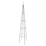Windhager Obelisk quadratisch, pulverbeschichtetes Stahlgerüst 40 x 40 x 250 cm, Grün, Rankgitter, Pflanzenstütze, Kletterhilfe für Pflanzen, Rankgerüst, Rankhilfe, Rankkäfig, wetterfest