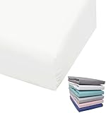 Bierbaum Biber Spannbettlaken Baumwolle 180x200 cm Weiß Grau Blau Rosa Türkis Silber Flieder Grün Taupe Rundgummi, Farbe:Weiß