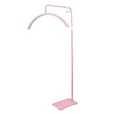zenggp Halbmond-Stehlampe, Beauty-LED-Stehlampe Mit 3 Lichtmodi, Dimmbare Bogenlampe Mit Knopf/Fernbedienung, Für Nageltechnik/Handwerk/Tattoo/Salon(58cm,Pink)