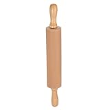 HARFINGTON Silikon Nudelholz zum Backen 12,2 Zoll Antihaft Silikonoberfläche Holzgriff Nudelholz Kleiner Roller Spielteig Teigroller für Fondant Küche Teig Pizza, Braun
