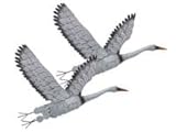 BURI 2x Wandfigur Kranich aus Metall 46 x 33cm Wandbild zum Anhängen - Wanddekoration Reiher Tiermotiv wetterfest für drinnen und draußen Wandskulptur Dekofigur