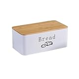 GMGQJST Brotbox Atmungsaktive Brotbox aus Metall mit Bambus-Schneidedeckel, Toast-Aufbewahrungsbehälter for die Küchenarbeitsplatte, Baguette-Behälter, Lebensmittel-Organizer